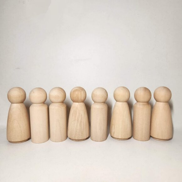 LARGE 20 Peg Dolls Craft Supplies 3.5" Tall Wedding Cake Toppers Woodpeckers Unf - Picture 7 of 9